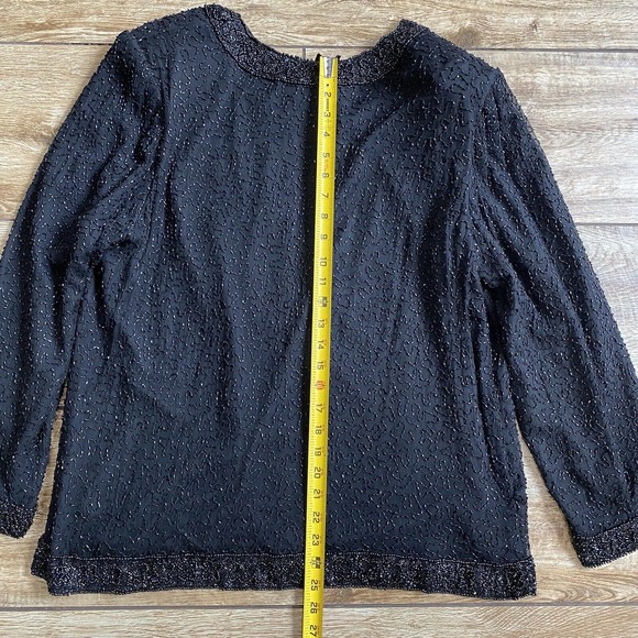 Laurence Kazar Beaded Silk Blazer Cocktail Jacket - Picture 6 of 9